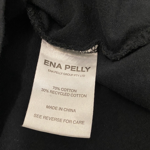 Ena Pelly Panther Washed Black Oversize Tee Size 2 - Picture 6 of 7